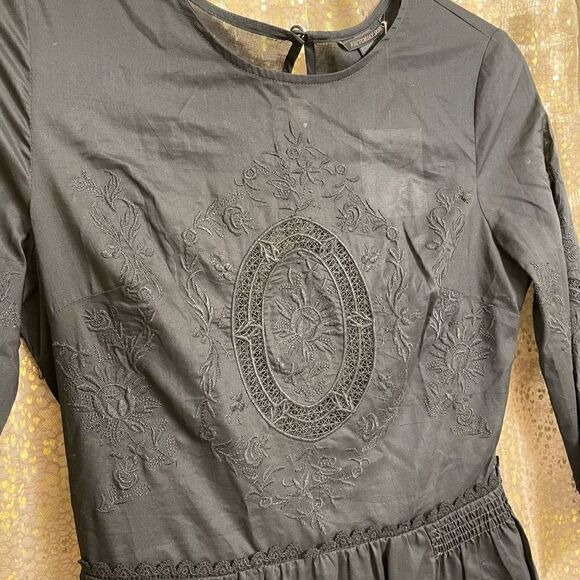 Victoria’s Secret Black Gothic Victorian Embroidered Doll Dress, Small, Size 4 N - Picture 3 of 12